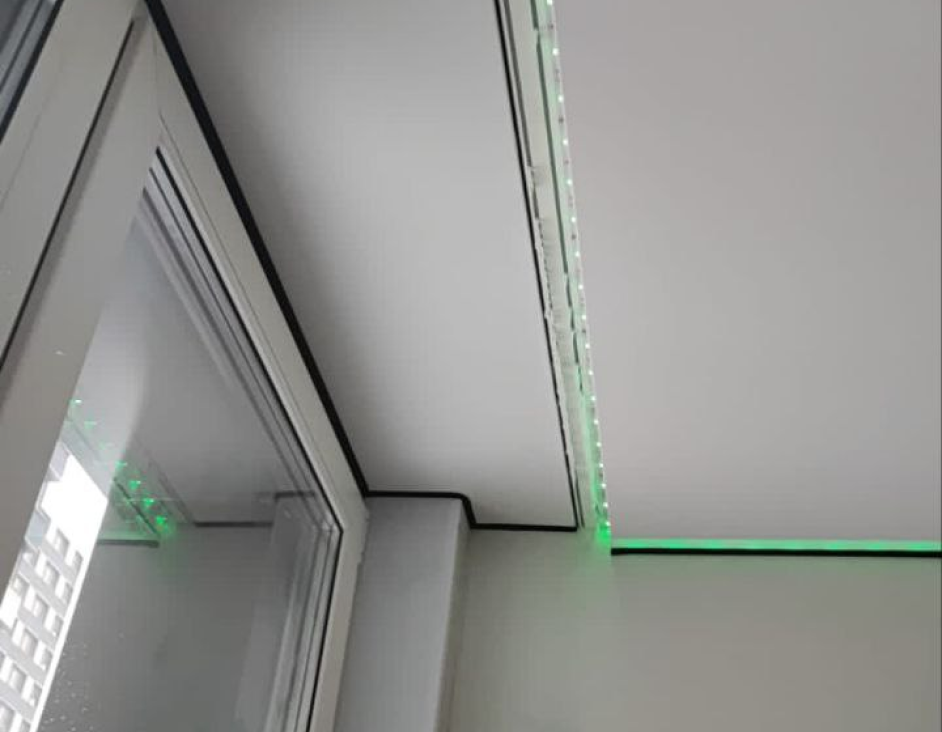 теневая вставка, встроенный карниз, led подсветка